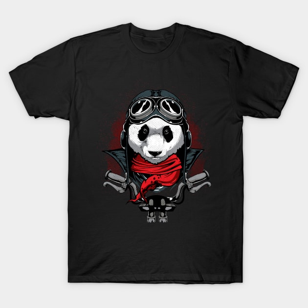 Panda Motorcycle Biker Vintage Graphic Gift T-Shirt by Evoke Collective